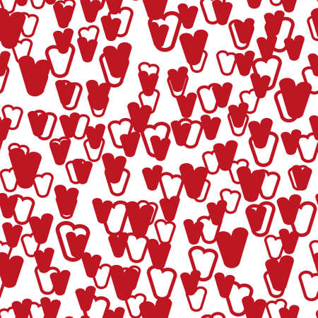 Valentine's day. Seamless pattern in sketch style on white background. Cover design with hearts. Romantic vector illustration. Textile print design. Love background. Beautiful vector patternのイラスト素材