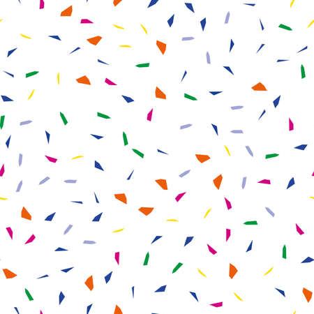 Falling confetti, seamless pattern, festive background. Cover design. Happy christmas pattern. Festival decor. Textile print design. Isolated object. Colorful background vector. Paper texture.のイラスト素材