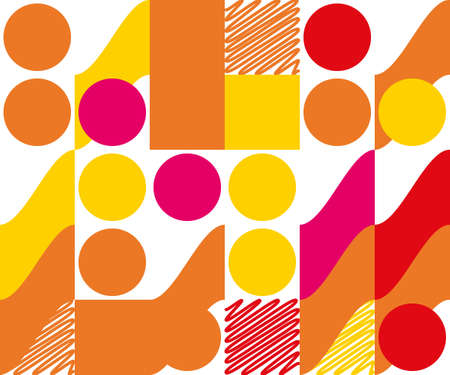 Creative design in retro styles with geometric shapes. Flat style. Vector design for web banners,...