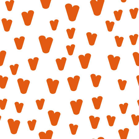 Vintage doodle seamless pattern with hearts. Cute repeating background. Vector pattern.のイラスト素材