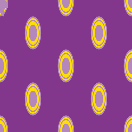 Seamless pattern with yellow circles on violet background. Vector illustrationのイラスト素材