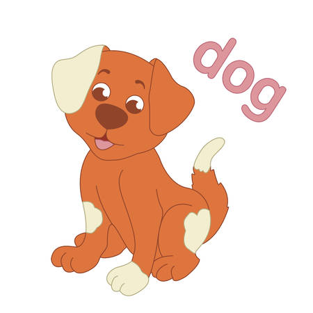 Red dog illustration for children vector animalのイラスト素材