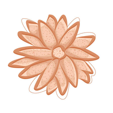 Orange volumetric flower with texture icon vector illustrationのイラスト素材