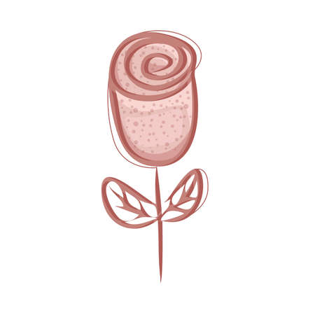 Red rose volumetric flower with texture icon vector illustrationのイラスト素材