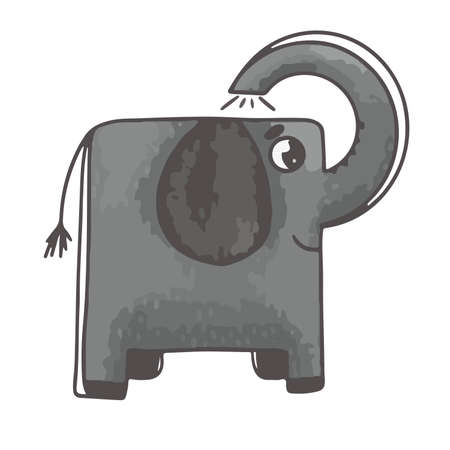 Grey elephant with texture illustration for kids vectorのイラスト素材