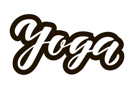 Yoga hand lettering on whiteのイラスト素材