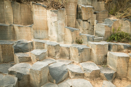 Hexagonal basalt formations in Armenia