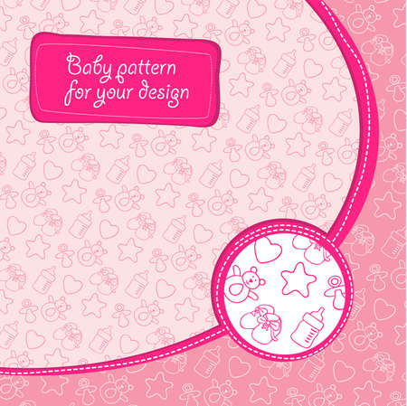 pettern baby girlのイラスト素材