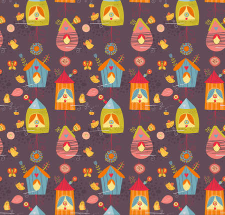 Funny bird nestsのイラスト素材