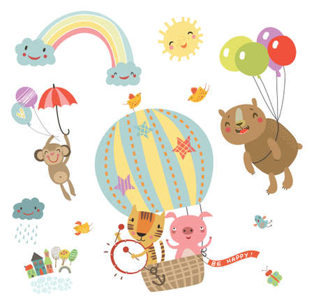cute animalsのイラスト素材
