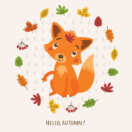 Autumn Foxのイラスト素材