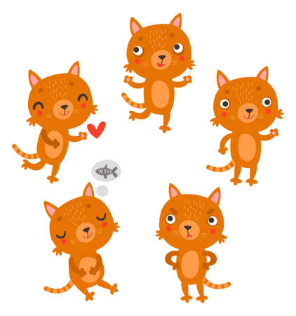 Cute cats. Vector characters setのイラスト素材