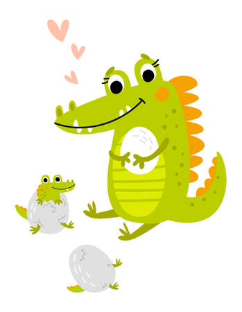 Crocodile. Vecton illustration.のイラスト素材