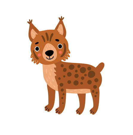 Lynx vector illustration. Cute character.のイラスト素材