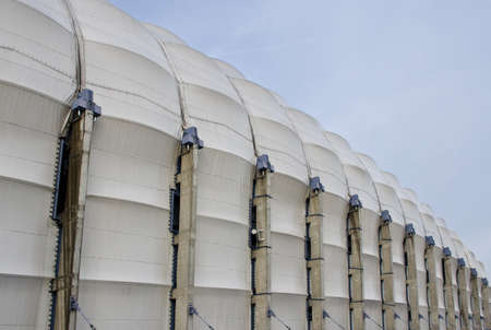 Poznan/Poland - February 7th 2019: Lech Poznan football club stadium exterior details.のeditorial素材