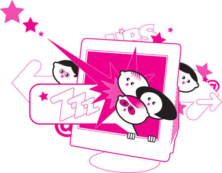 Computer Childrenのイラスト素材