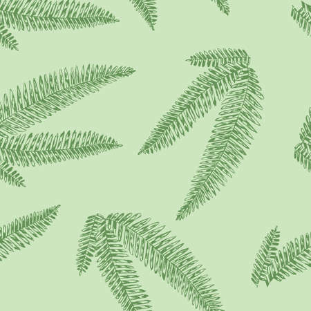 Seamless pattern of a fern leaf. Vector illustration.のイラスト素材