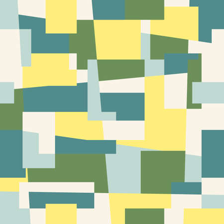 Abstract retro seamless pattern of geometric shapes. Colorful mosaic backdrop in trend colors....