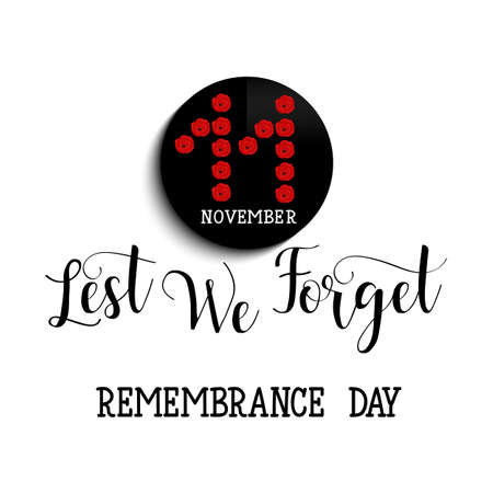 poster or banner of Remembrance Day of Canada 11 november. Lest we forgetのイラスト素材