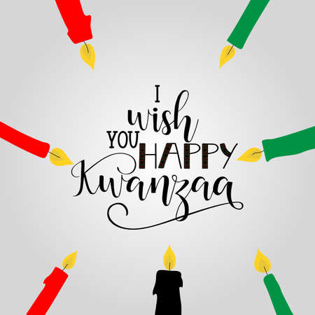 Happy Kwanzaa decorative greeting card. The celebration honors African heritage in African-American cultureのイラスト素材