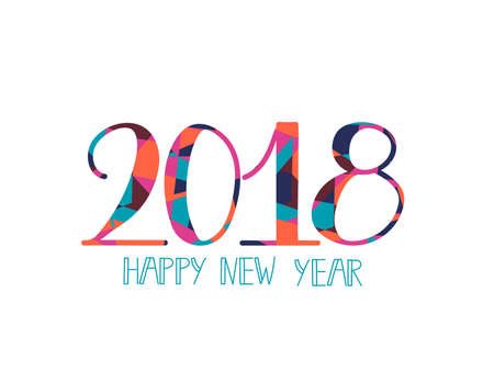 2018 Happy New Year bright background. element for presentations, flyers, leaflets, postcards and...