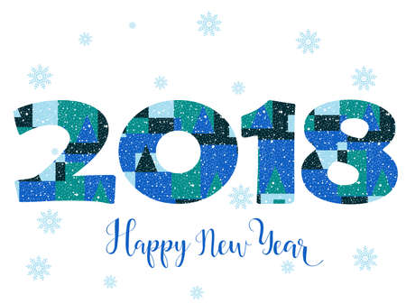2018 Happy New Year bright background. element for presentations, flyers, leaflets, postcards and...
