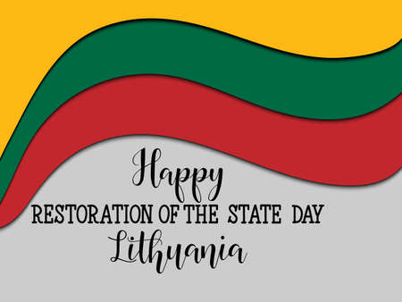 Vector illustration Lithuania Independence Day. 16 February. design template greeting card, bannerのイラスト素材