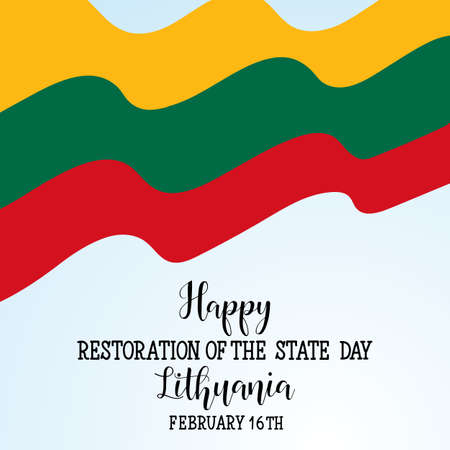 Vector illustration Lithuania Independence Day. 16 February. design template greeting card, bannerのイラスト素材