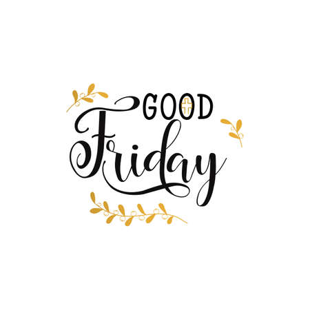 Good Friday. Lettering. Hand drawn lettering poster for Easter. Modern calligraphy.のイラスト素材