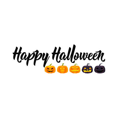 Happy Halloween. Halloween holiday lettering. Modern brush calligraphy. graphic design typography element.のイラスト素材