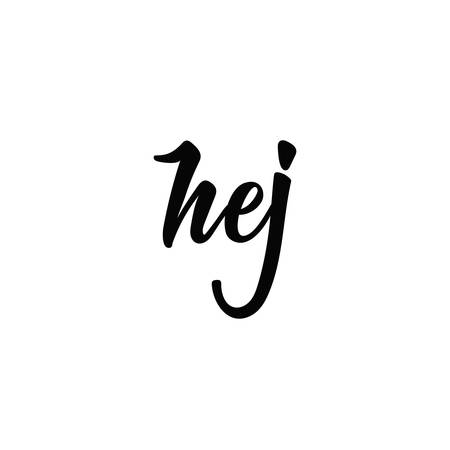 Swedish text: Hello. lettering. vector illustration. element for flyers, banner and posters Modern calligraphy. Hejのイラスト素材