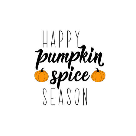 Happy pumpkin spice season. Lettering. Vector illustration. Perfect design for greeting cards, postersのイラスト素材