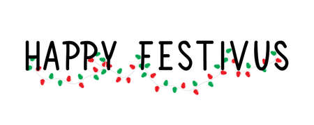 Happy Festivus. Lettering. Can be used for prints bags, t-shirts, posters, cards. Calligraphy vector. Ink illustrationのイラスト素材