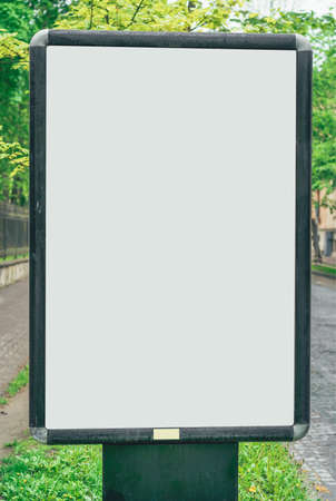 Blank billboard with copy space. Mock up of light box on the city for your advertising.