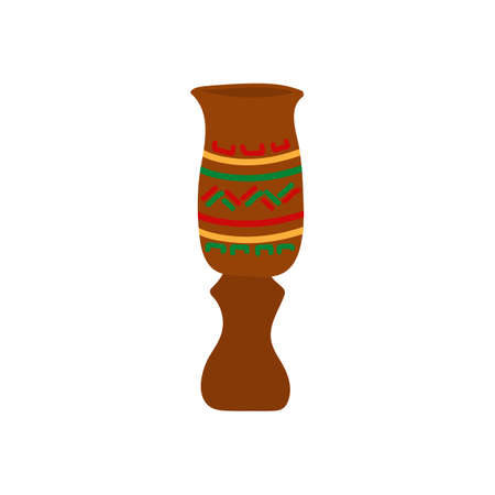 Traditional Kwanzaa symbols. Kikombe cha Umoja means Cup of Unity. Isolated on white background. African American holidayのイラスト素材