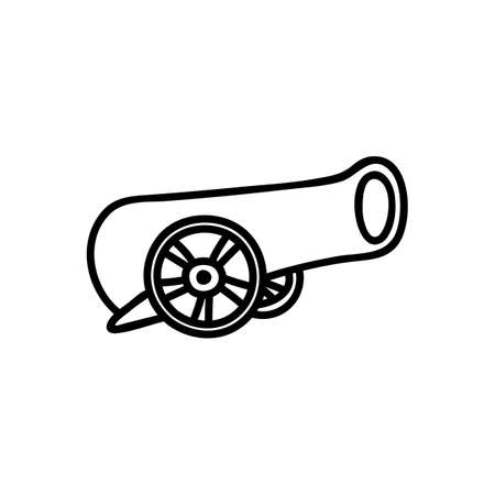 Single hand drawn cannon. Doodle vector illustration. ancient artillery weaponsのイラスト素材