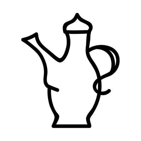 Single hand drawn tea pot. Doodle vector illustration. Isolate on a white background.のイラスト素材