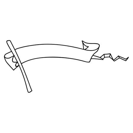 hand drawn flag. Doodle vector illustration. isolated on a white backgroundのイラスト素材