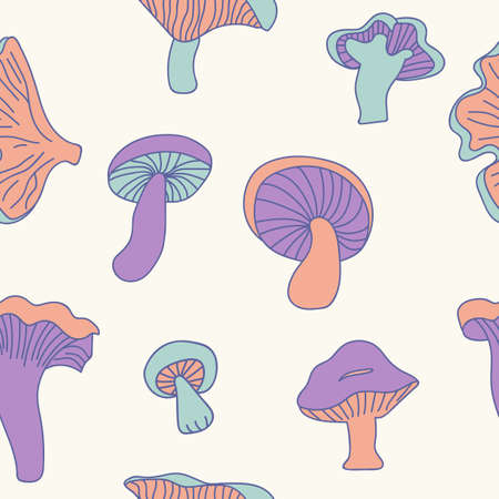 Magic mushroom seamless pattern. Print for textile, covers, surface. For fashion fabric.のイラスト素材
