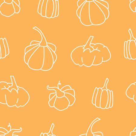 Seamless pattern with pumpkins. Print for textile, wallpaper, covers, surface. Retro stylization. For fashion fabric.のイラスト素材