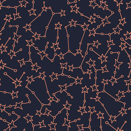 Seamless pattern with stars and constellations. Astronomical background. Print for textile, covers,...