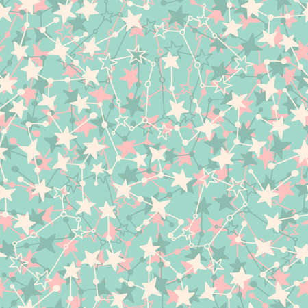 Seamless pattern with stars and constellations. Astronomical background. Print for textile, covers,...