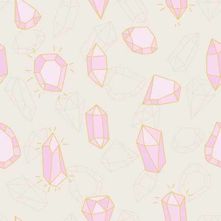 Seamless sparkly pattern with abstract pink diamonds. Print for textile, wallpaper, covers, surface. For fashion fabric.のイラスト素材