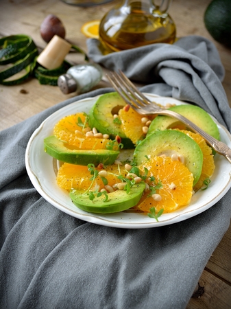 Salad with Citrus Fruits, Avocado and Onion. Also available in vertical format.の写真素材