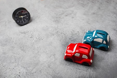 Models of retro cars piggy bank toys.の写真素材