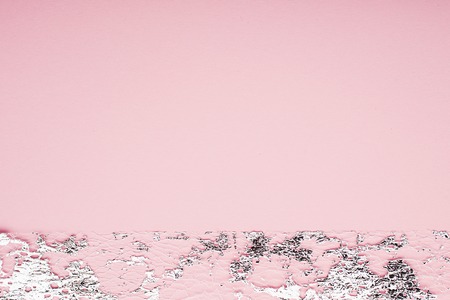 Festive pink background with silver ribbon for gift. Trend concept for your project. Horizontal....