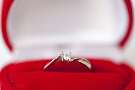 Beautiful engagement ring in red box