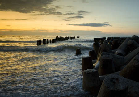 Beautiful sunset above bealtic sea, taken in Poland