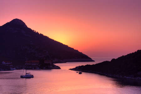 Beautiful sea landscape, taken in Croatia, on Zaklopatica, Lastovo islandの写真素材