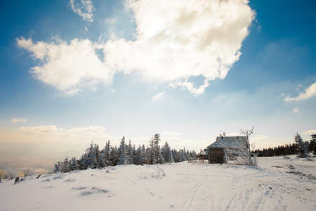 Beautiful mountain landscape taken in polish Beskidy mountain during sunny day.の写真素材